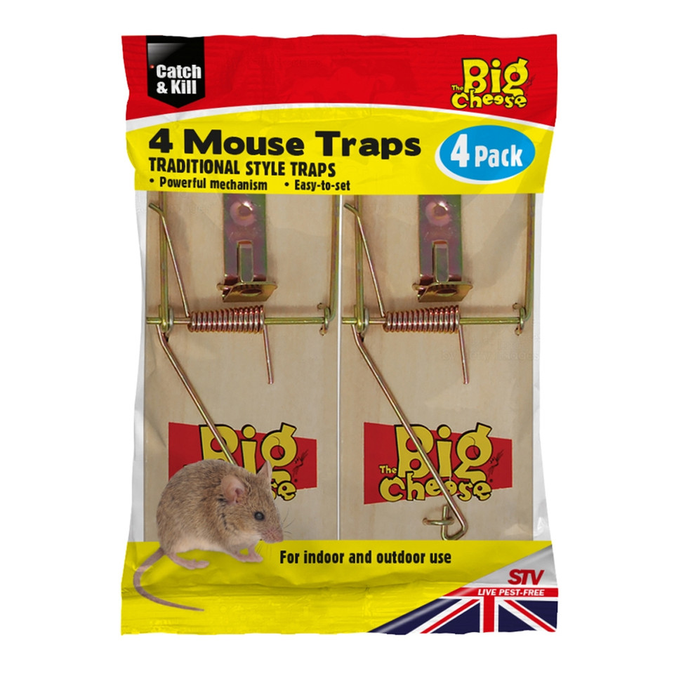 Big cheese wooden mouse trap x4 Big Cheese Wooden Mouse Trap x4 - Image 1
