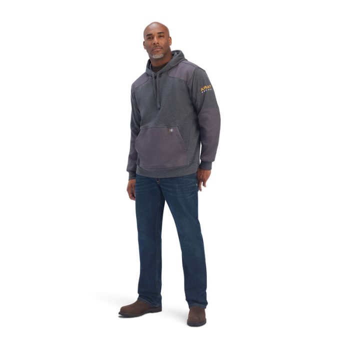 Ariat Rebar Workman DuraCanvas Hoodie - Grey - Image 3