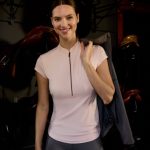 Ariat Breathe 1/2 Zip Short Sleeved Base Layer - Sepia Rose - Image 6