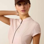 Ariat Breathe 1/2 Zip Short Sleeved Base Layer - Sepia Rose - Image 4