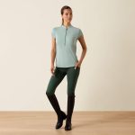 Ariat Breathe 1/2 Zip Short Sleeved Base Layer - Blue Surf - Image 3