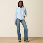 Ariat Foundation 1/2 Zip Pullover Nantucket Breeze - Image 4