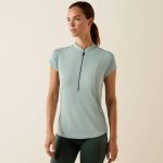 Ariat Breathe 1/2 Zip Short Sleeved Base Layer - Blue Surf