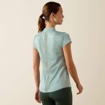 Ariat Breathe 1/2 Zip Short Sleeved Base Layer - Blue Surf - Image 4