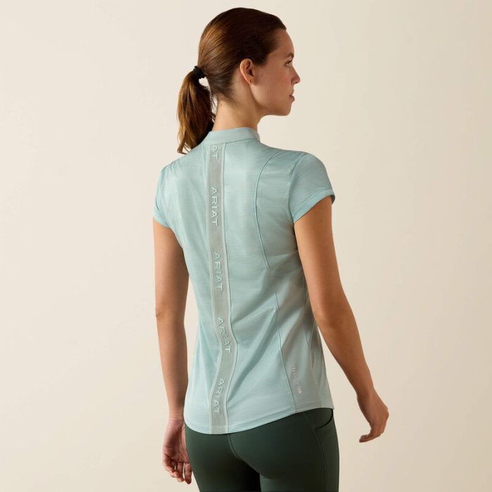 Ariat Breathe 1/2 Zip Short Sleeved Base Layer - Blue Surf - Image 4
