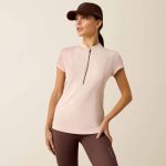 Ariat Breathe 1/2 Zip Short Sleeved Base Layer - Sepia Rose