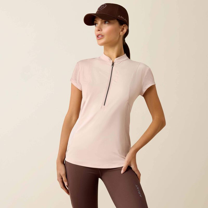 sephia rose Ariat Breathe 1/2 Zip Short Sleeved Base Layer - Sepia Rose - Image 1