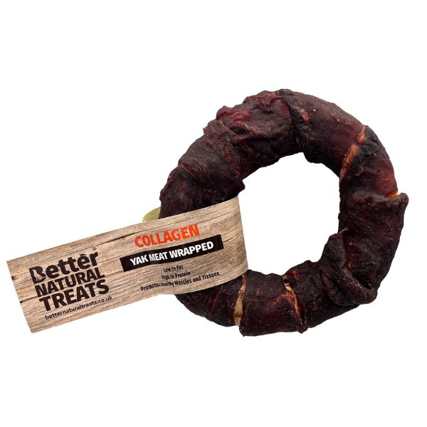 Better Natural Treat - Yak Meat Wrapped Collagen Donut 11cm Better Natural Treats - Yak Meat Wrapped Collagen Donut 7cm - Image 1