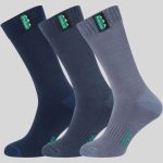Ridgeline Cotton Work Socks Mid Length Navy Multi (Pack of 3)