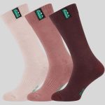 Ridgeline Cotton Work Socks Mid Length Oxblood Multi (Pack of 3)