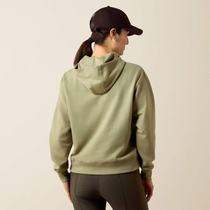 Ariat Woman's Martine Hood Sweatshirt - Olive Green - Image 2