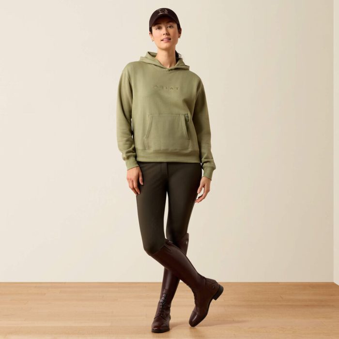 Ariat Woman's Martine Hood Sweatshirt - Olive Green - Image 3