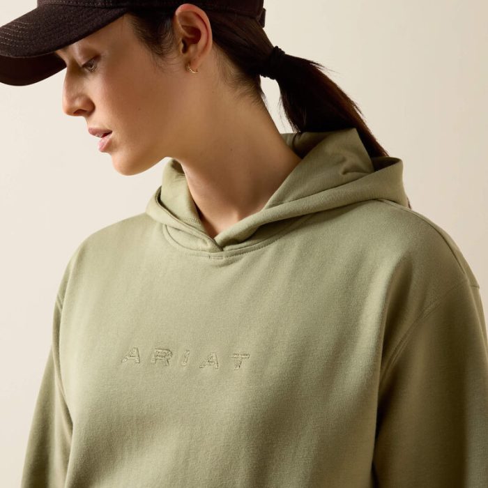 Ariat Woman's Martine Hood Sweatshirt - Olive Green - Image 4